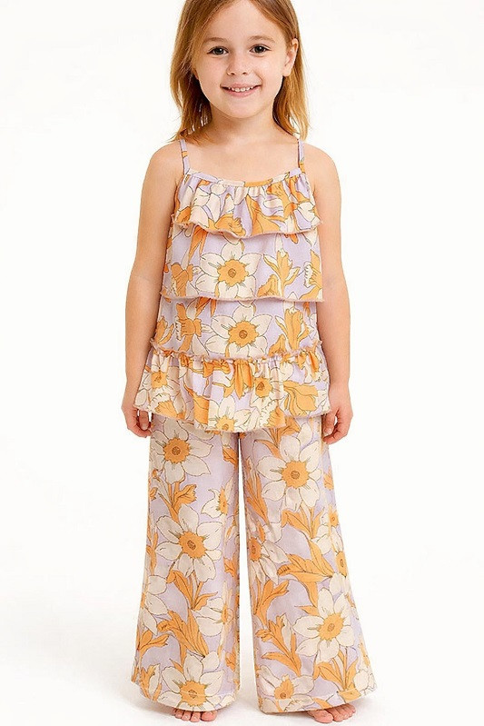 Ruffled coordset printed