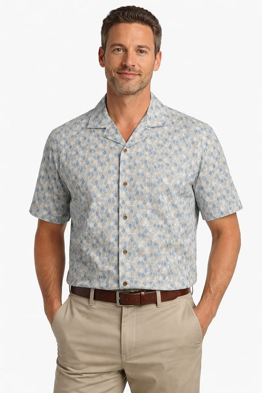 Mens Cuban Collat Shirt